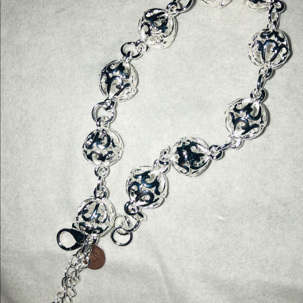 Sterling silver beaded bracelet.